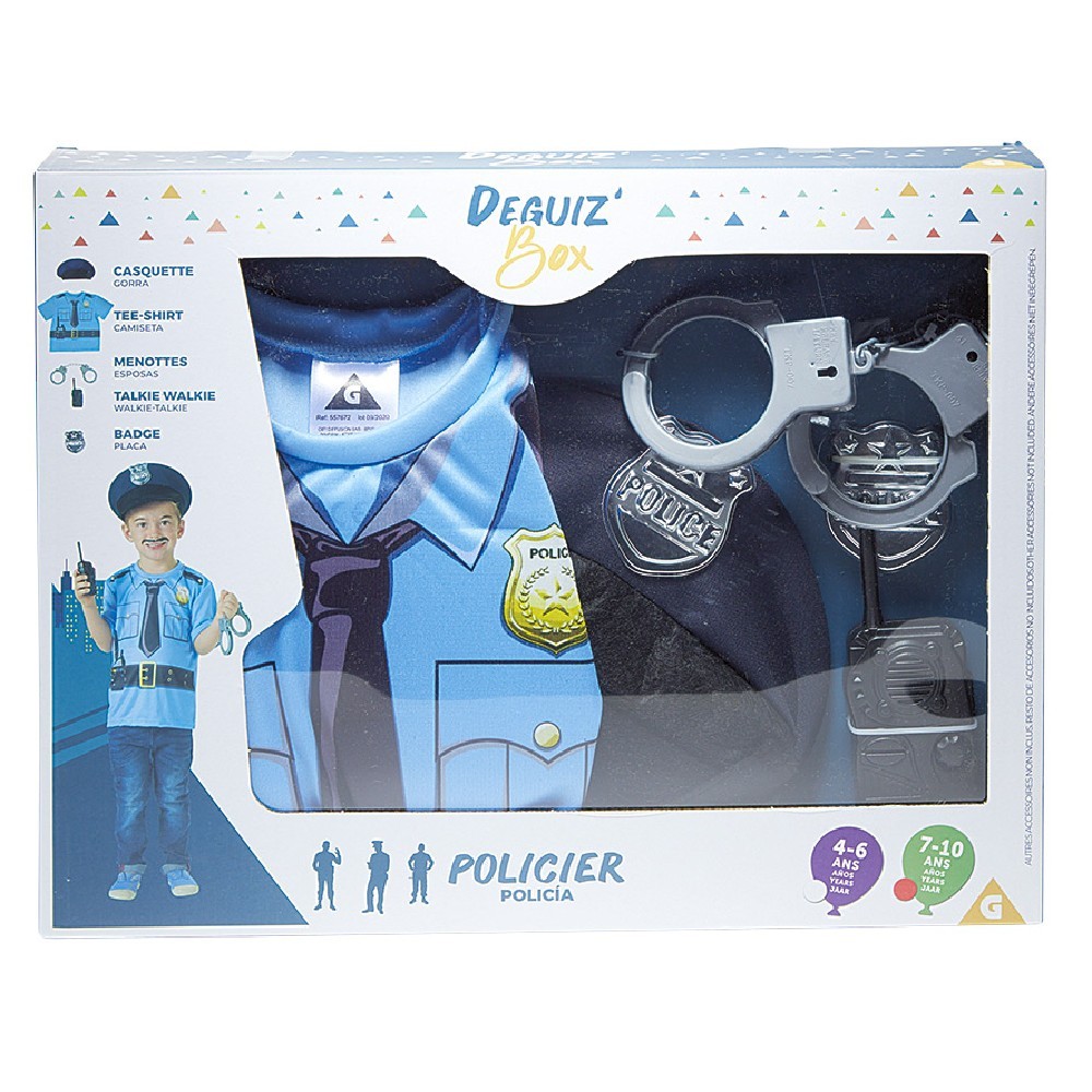 deguiz'box déguisement policier - 4/6 ans (GiFi-557671X)