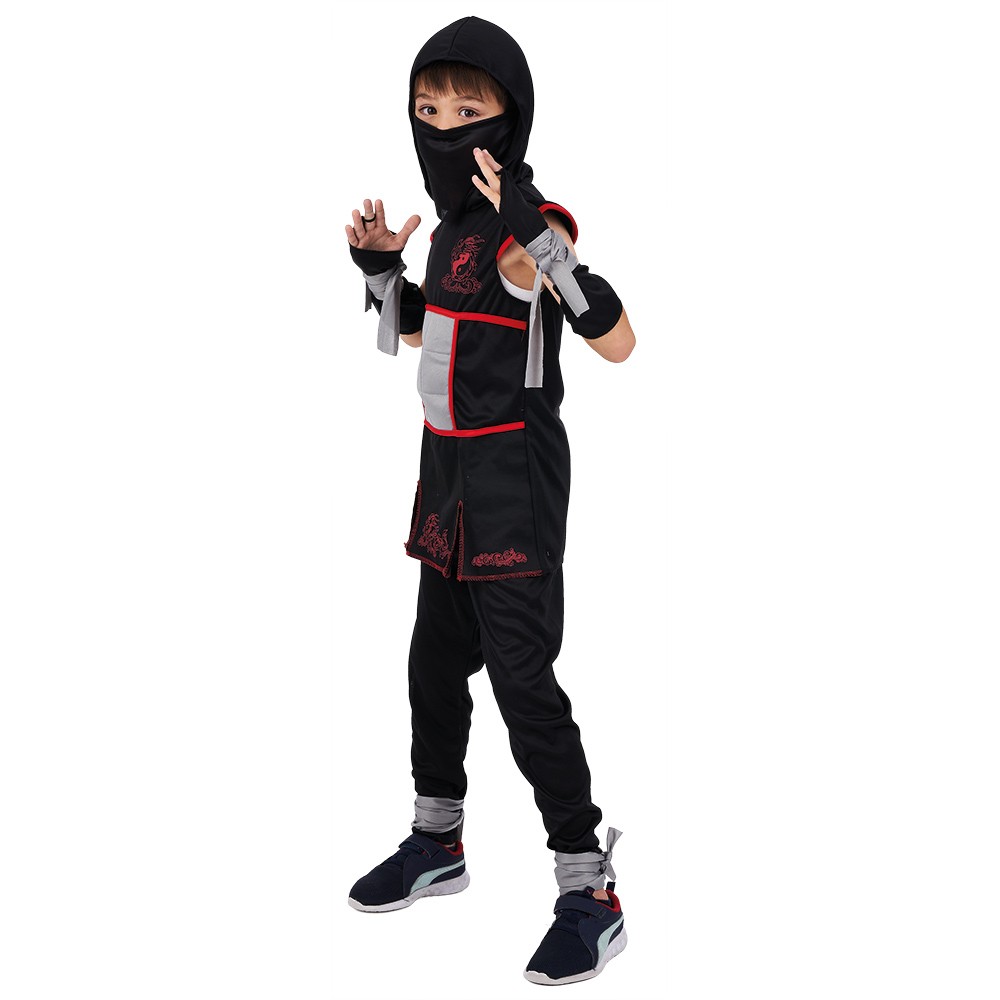 déguisement ninja noir et rouge 4/6 ans (GiFi-557681X)