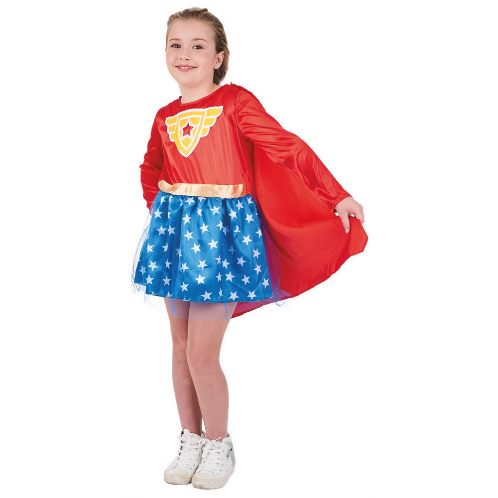 déguisement super héros robe et cape 7/10 ans (GiFi-557750X)