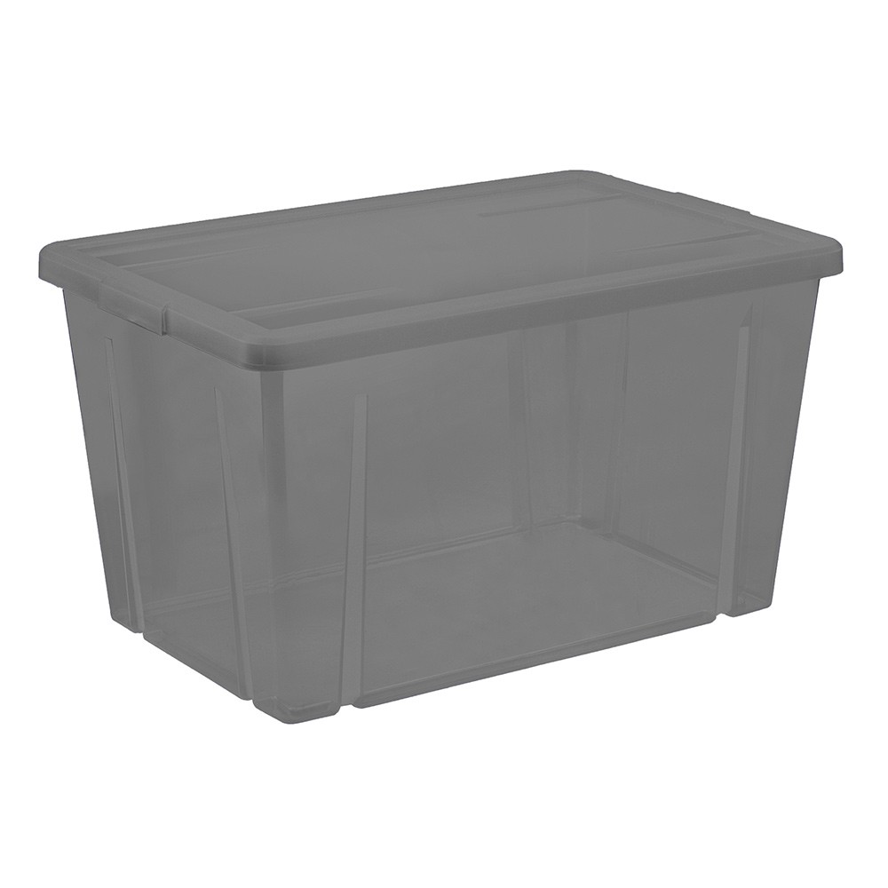boîte de rangement transparente gris fumé 54l (GiFi-558075X)