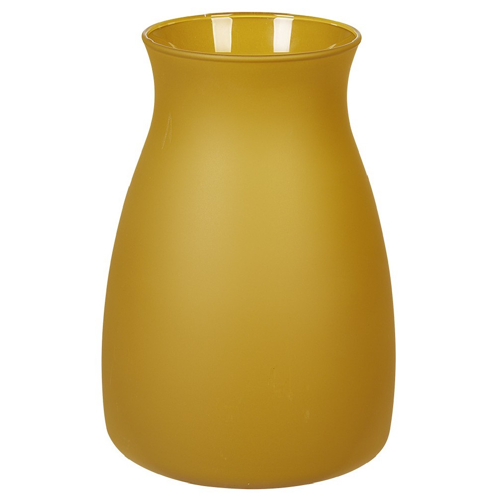 vase pampa en verre jaune moutarde mat (GiFi-558159X)