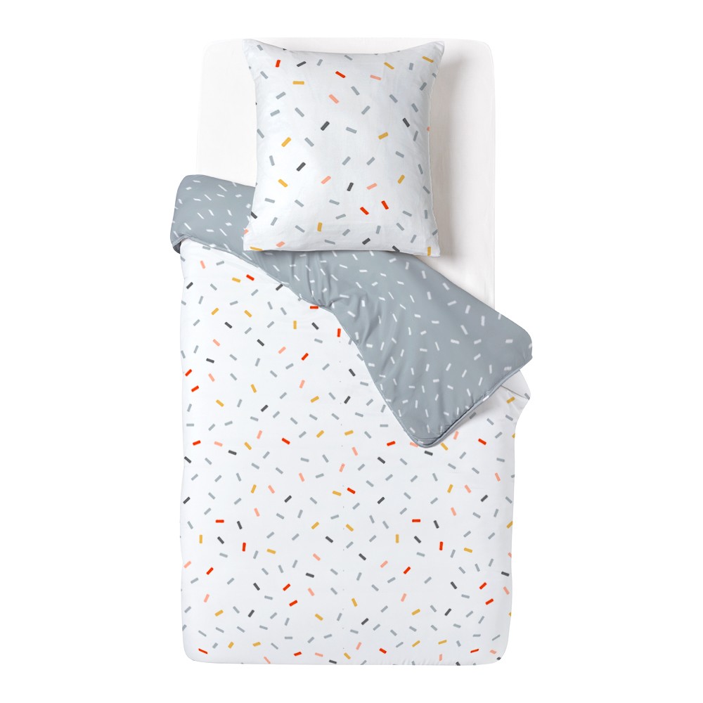 parure de lit en coton motif confettis 140x200 cm (GiFi-559850X)
