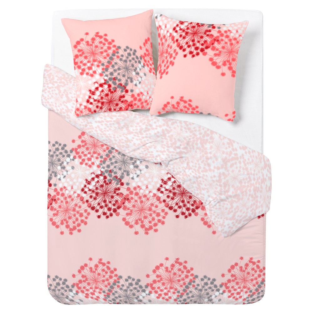 parure de lit en coton rose motif pissenlit 240x220 cm (GiFi-559939X)