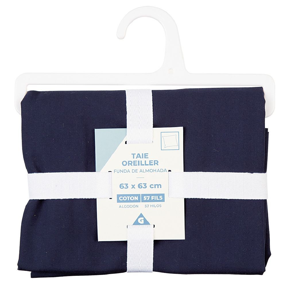 taie d'oreiller sac en coton bleu 63x63 cm (GiFi-560175X)