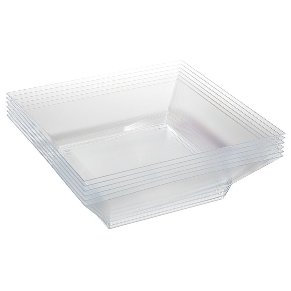 saladier plastique carré transparent 22x22xh6,2 cm x12 (GiFi-561281X)