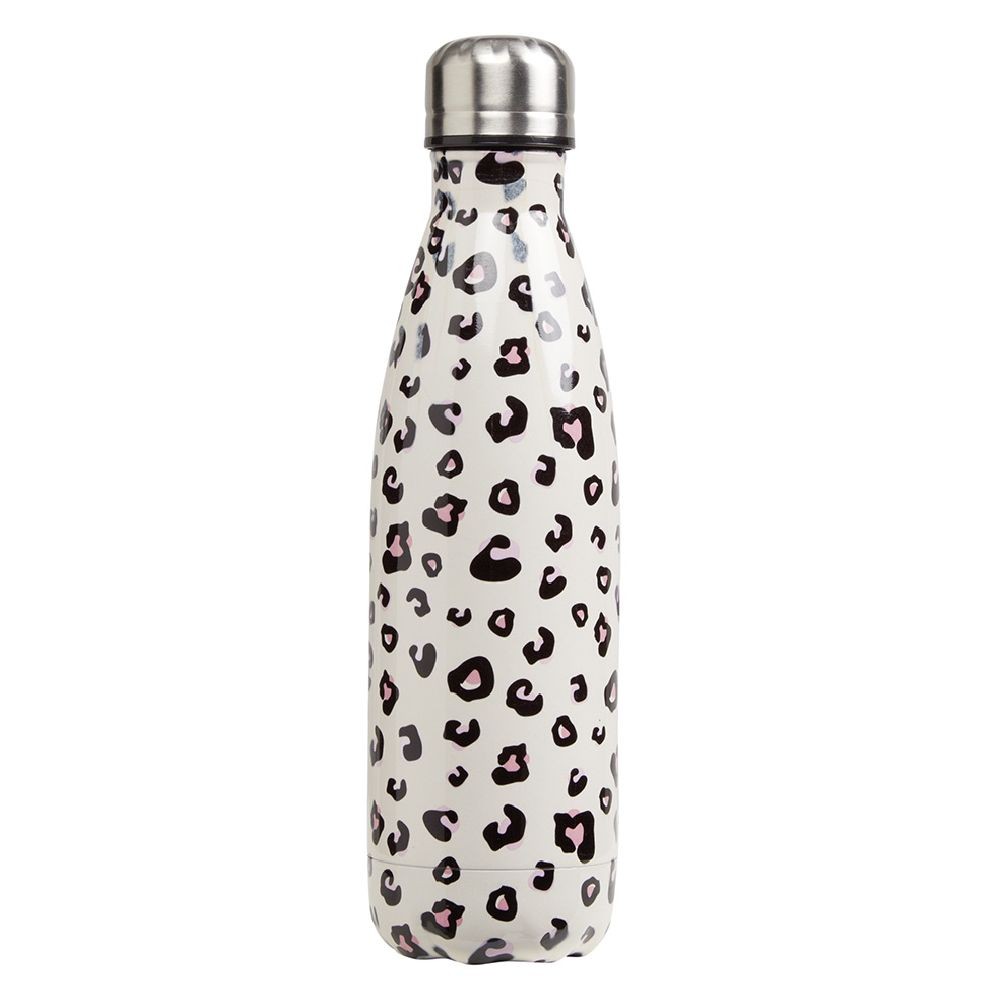 bouteille isotherme inox blanc imprimé léopard 500 ml (GiFi-561380X)