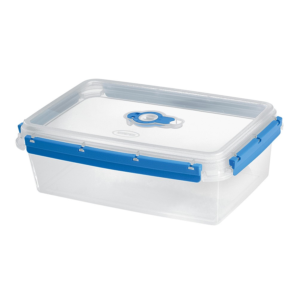 boîte alimentaire rectangulaire transparente bleu et blanc 3l (GiFi-562166X)