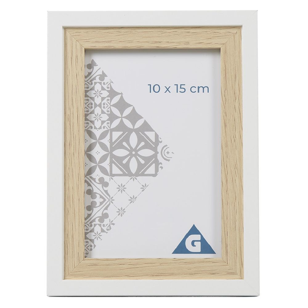 cadre photo bois naturel blanc 10x15 cm (GiFi-562231X)