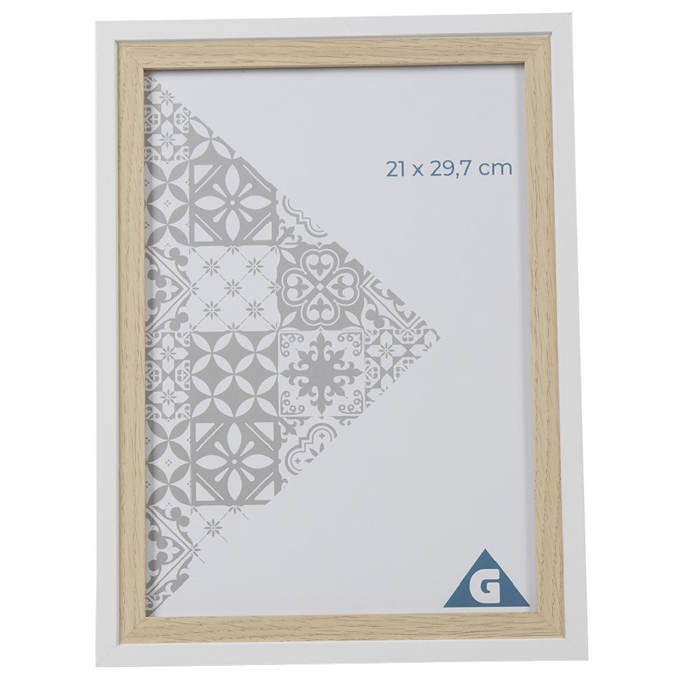 cadre photo bois naturel et blanc 21x29,7 cm (GiFi-562241X)