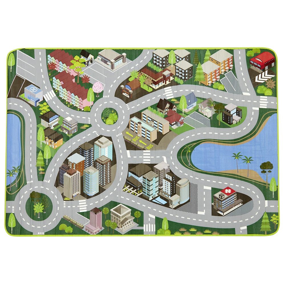 tapis de jeu circuit en mousse design ville (GiFi-564719X)