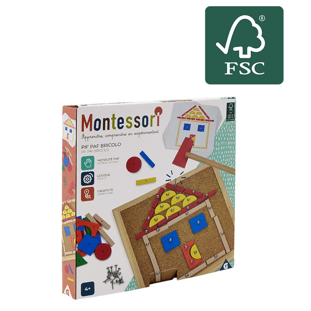 jeu pif paf bricolo avec marteau et puzzle en bois certifié fsc® montessori (GiFi-565807X)