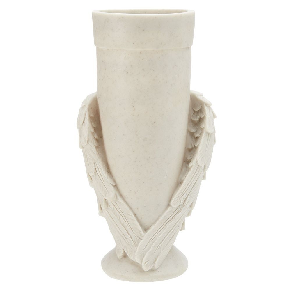 vase funéraire décor ailes en résine h29 cm (GiFi-570142X)