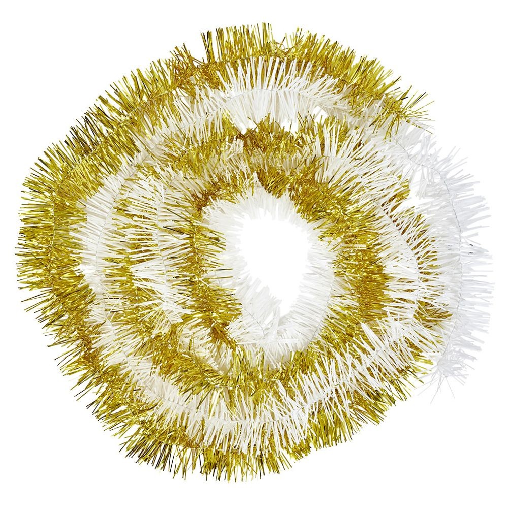 guirlandes de noël blanches et dorées scintillantes x5 (GiFi-570394X)
