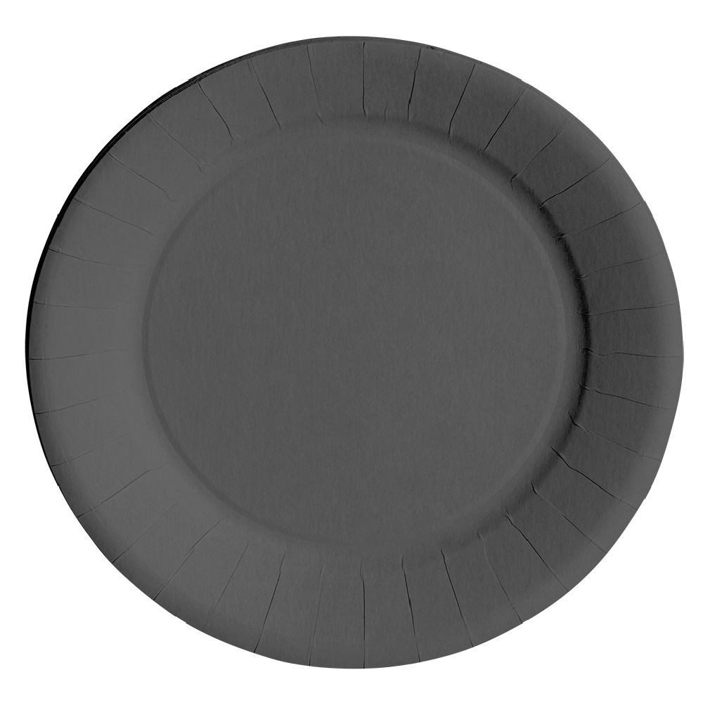 lot de 10 assiettes en carton noir biodégradable Ø18 cm (GiFi-570442X)