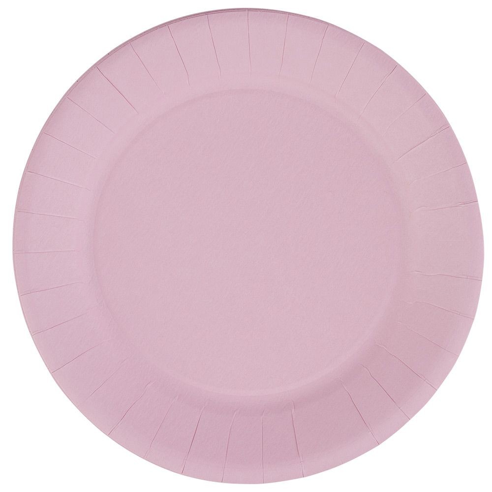 lot de 10 assiettes en carton rose confetti biodégradable Ø23 cm (GiFi-570456X)