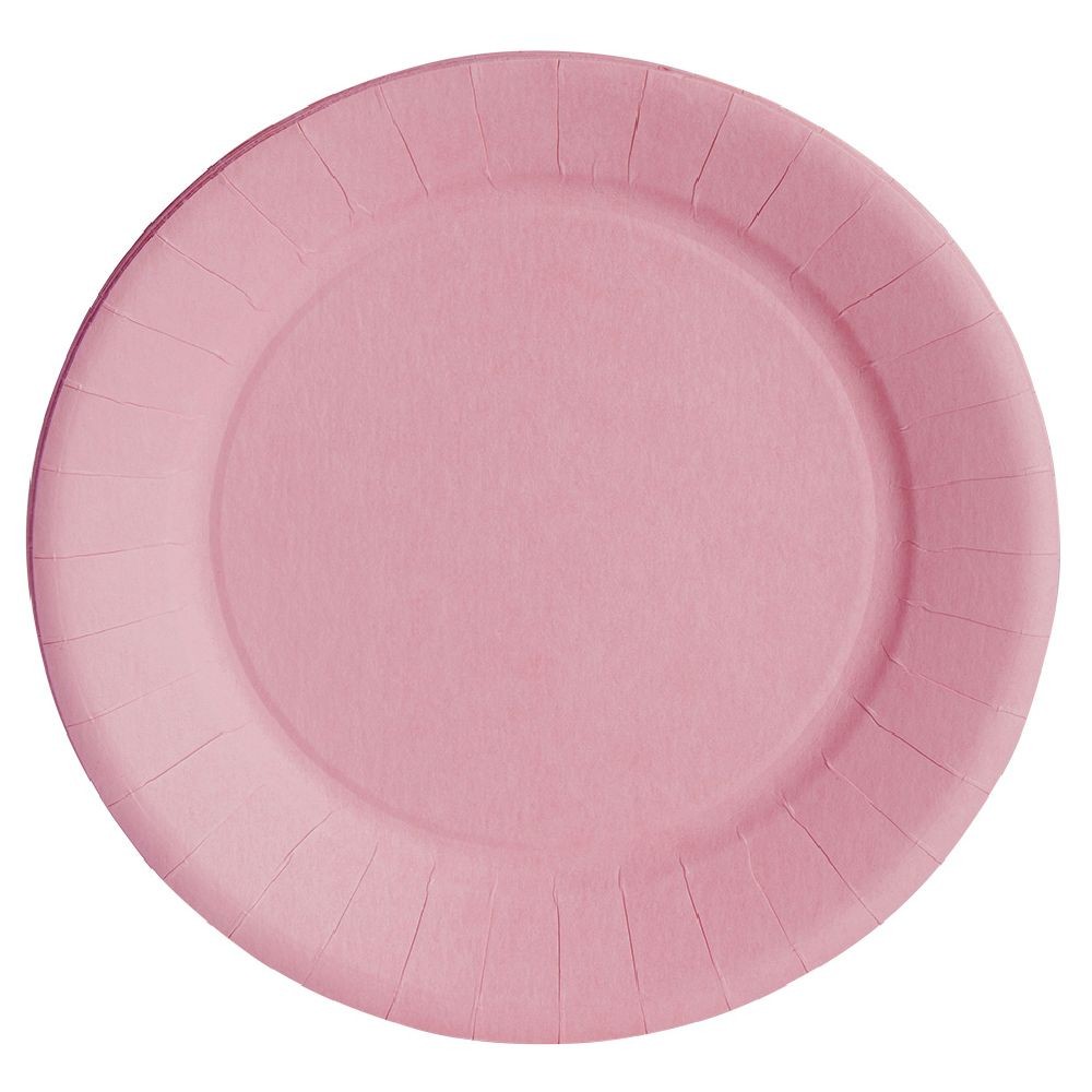 lot de 10 assiettes en carton rose nude biodégradable Ø18 cm (GiFi-570459X)