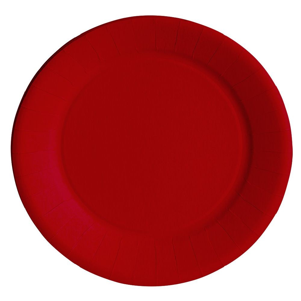 lot de 10 assiettes en carton rouge biodégradable Ø23 cm (GiFi-570460X)