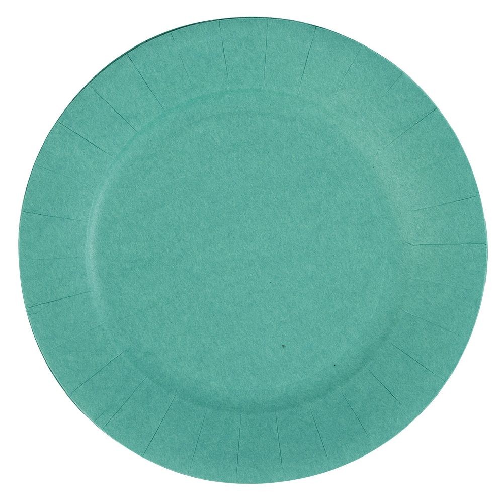 lot de 10 assiettes en carton vert émeraude biodégradable Ø18 cm (GiFi-570466X)