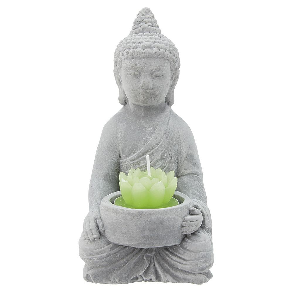 décoration bouddha avec plante et bougie (GiFi-570511X)