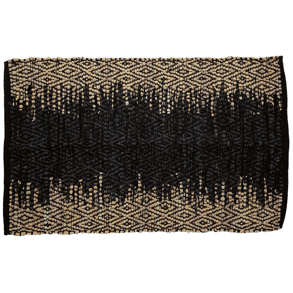 tapis chindi noir et naturel en coton (GiFi-570571X)