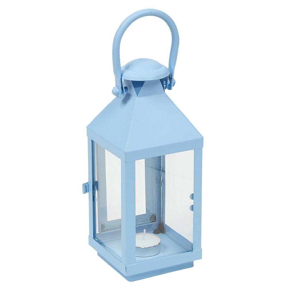 lanterne photophore en métal bleu (GiFi-570663X)
