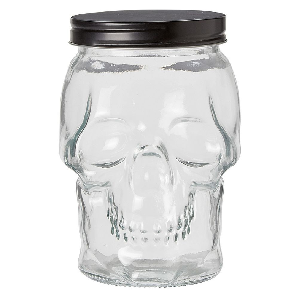 bonbonnière transparente design tête de mort halloween 1,5l (GiFi-570734X)