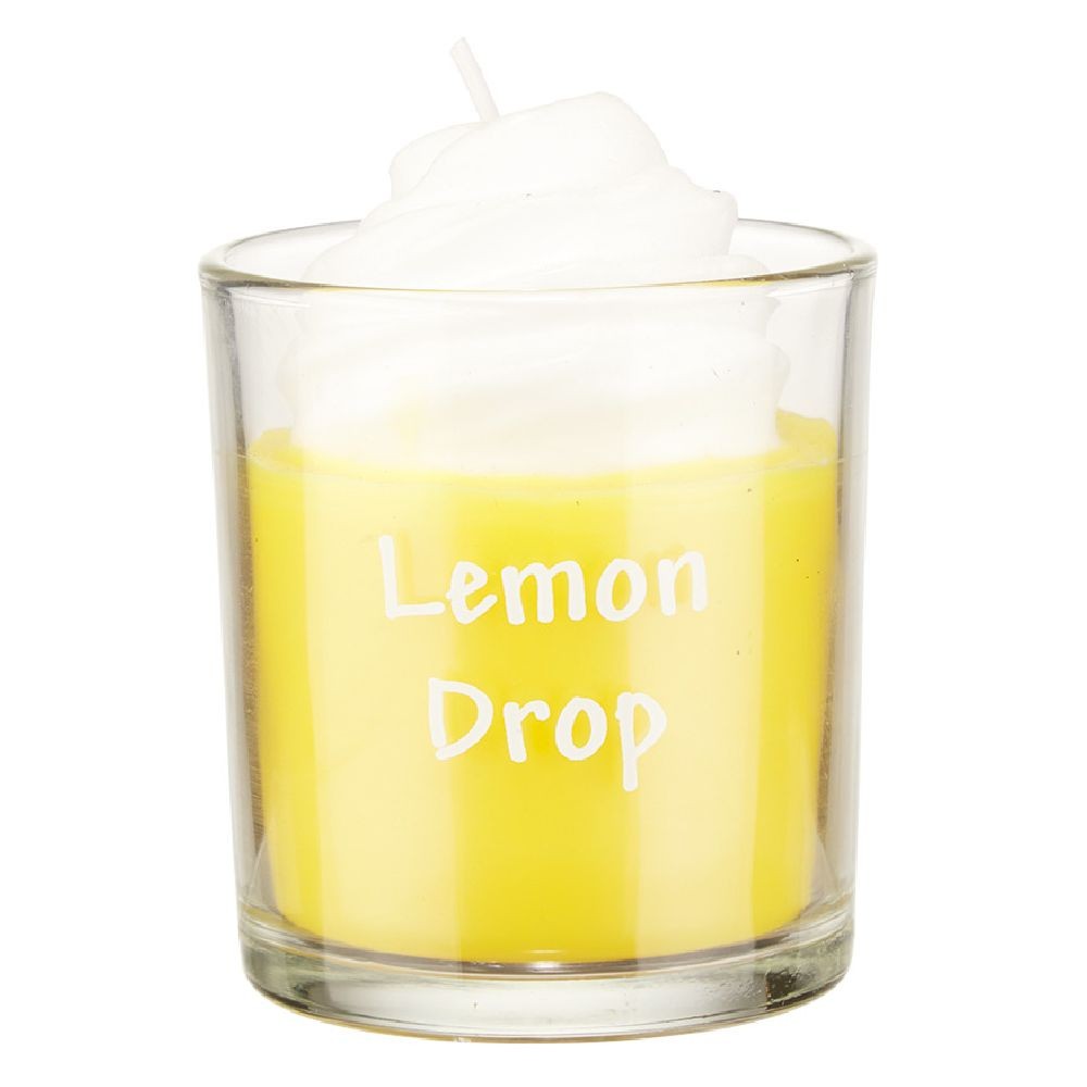 bougie gourmande lemon drop jaune (GiFi-571148X)