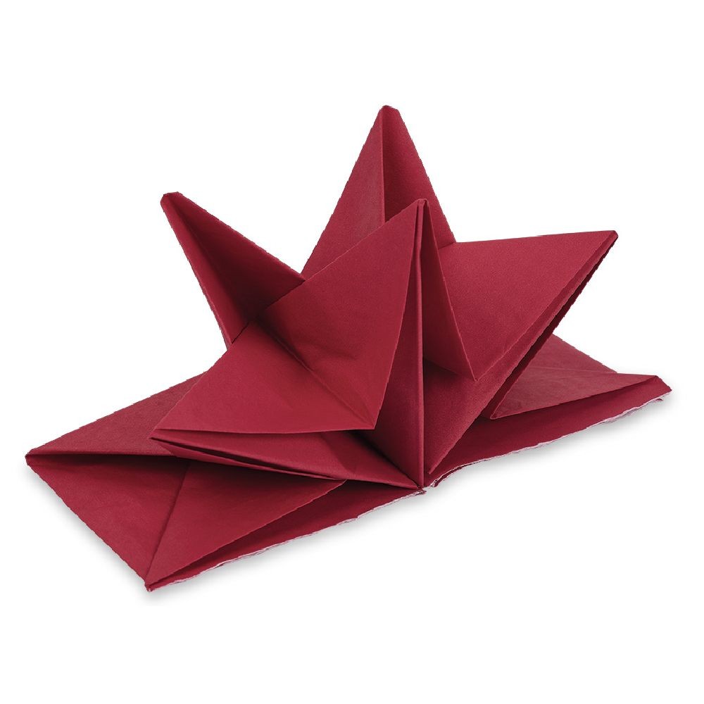serviette origami en papier rouge x12 (GiFi-572498X)