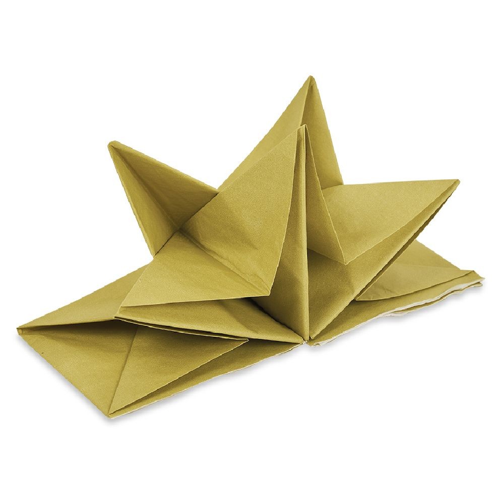 serviette origami en papier doré x12 (GiFi-572506X)