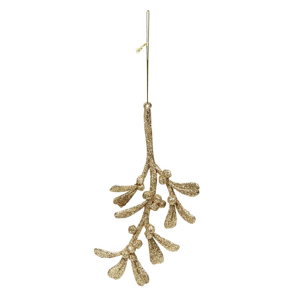 décoration de noël feuille dorée à suspendre (GiFi-572624X)