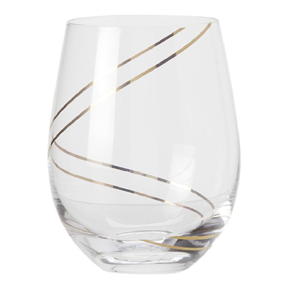 verre à eau transparent liseré doré x4 (GiFi-572786X)