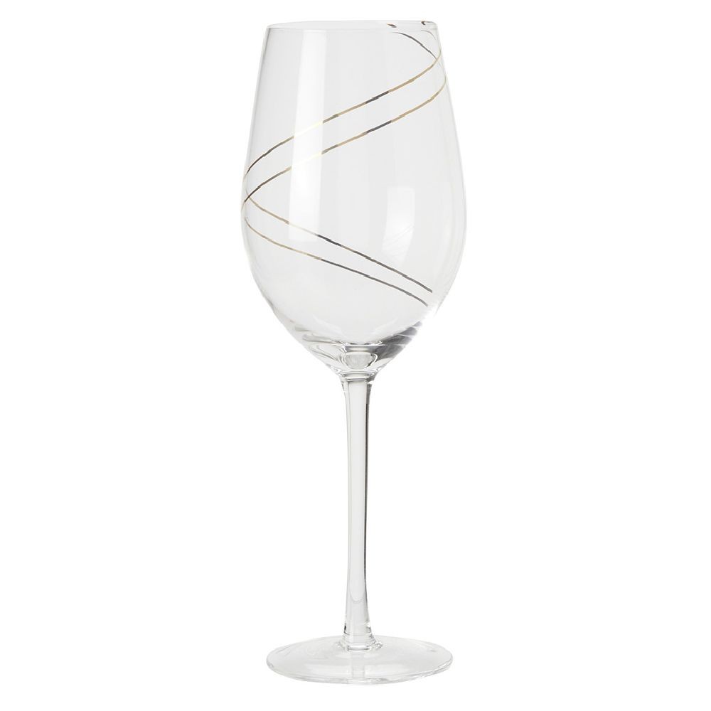 verre à vin transparent liseré doré x4 (GiFi-572788X)