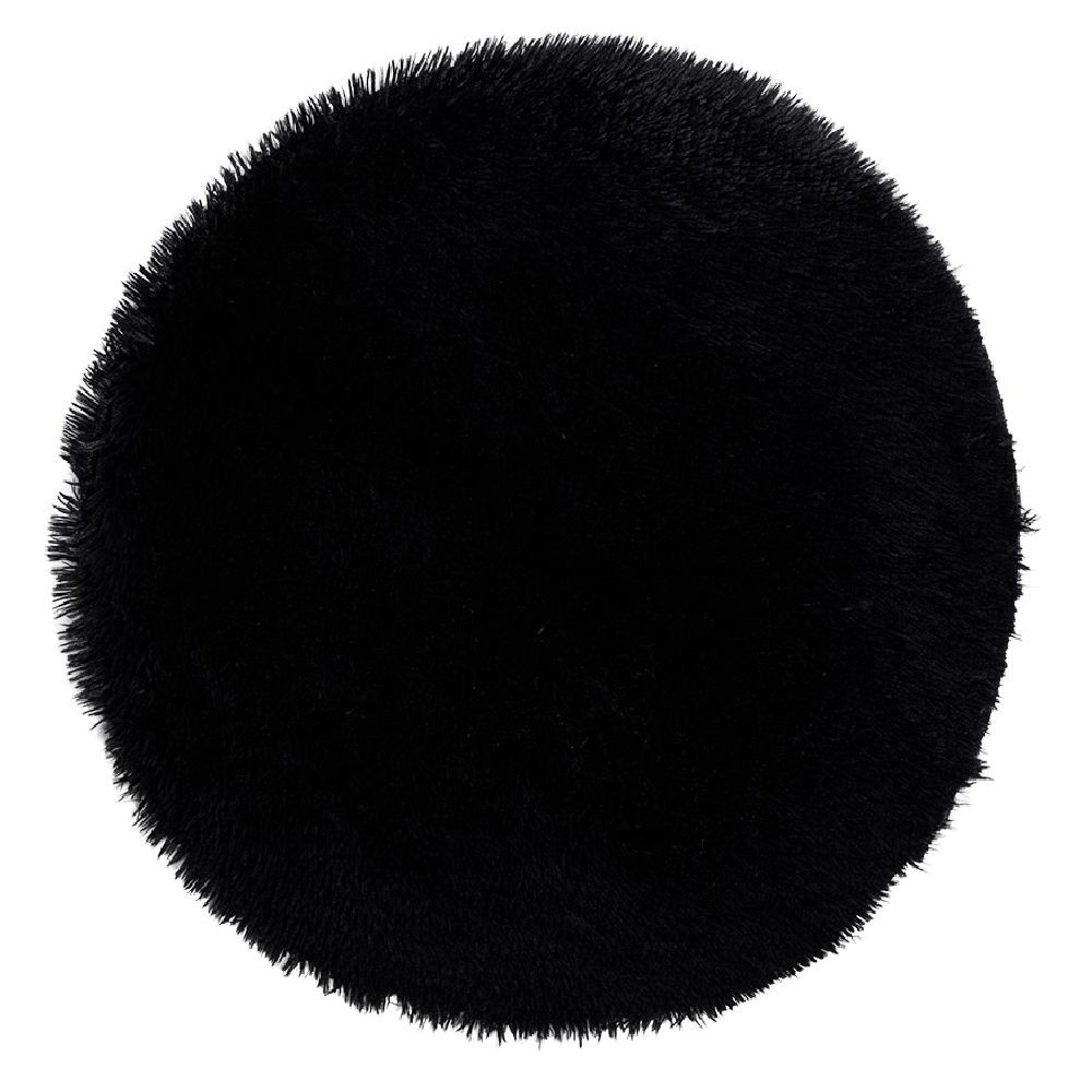 tapis rond shaggy noir Ø80 cm (GiFi-573044X)