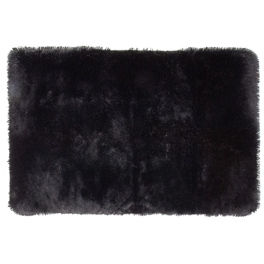 tapis rectangulaire shaggy noir l90x130 cm (GiFi-573045X)