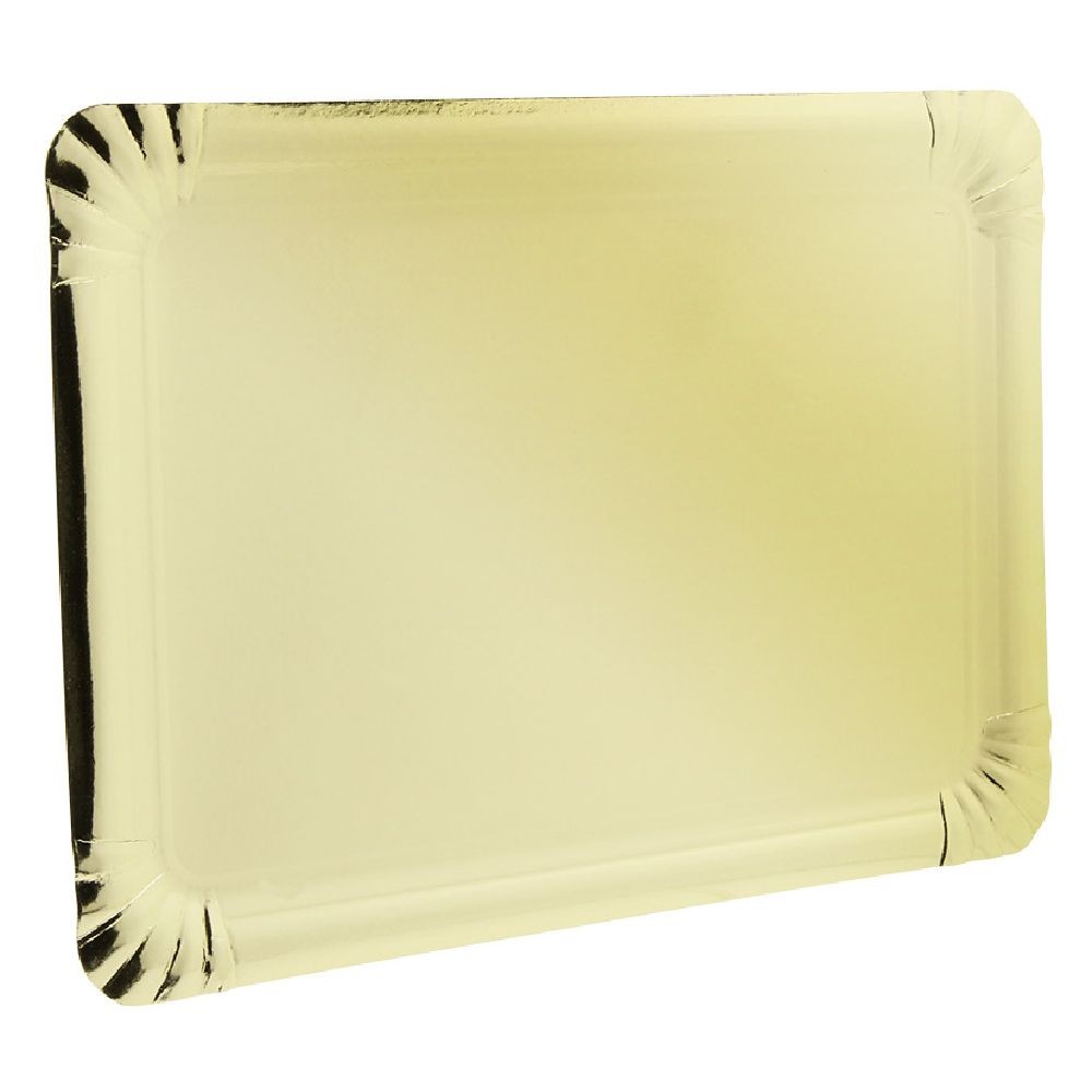 plateau rectangulaire en carton doré x5 (GiFi-573597X)