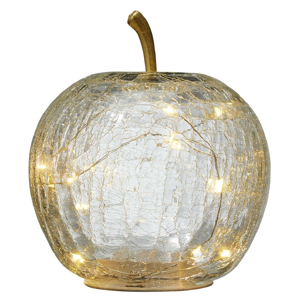 décoration pomme en verre avec guirlande à led (GiFi-573775X)