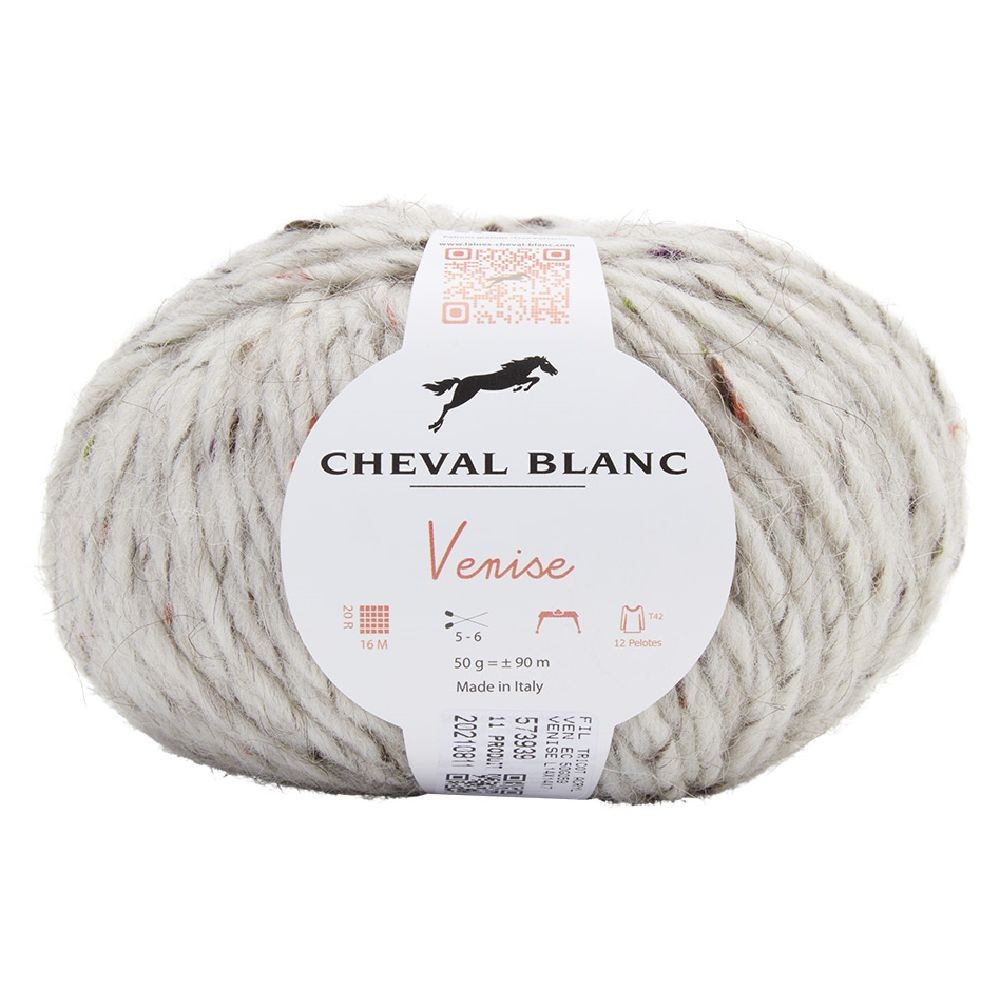 fil à tricoter venise blanc écru 50 g (GiFi-573939X)