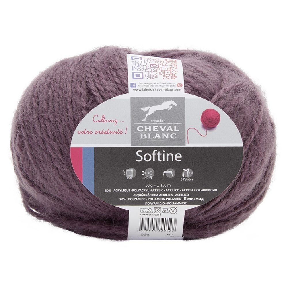 fil à tricoter softine violet 50 g (GiFi-573950X)