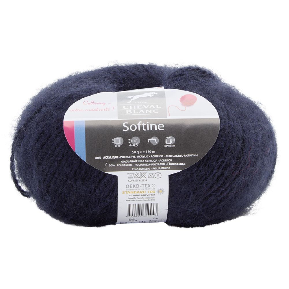 fil à tricoter softine bleu marine 50 g (GiFi-573952X)