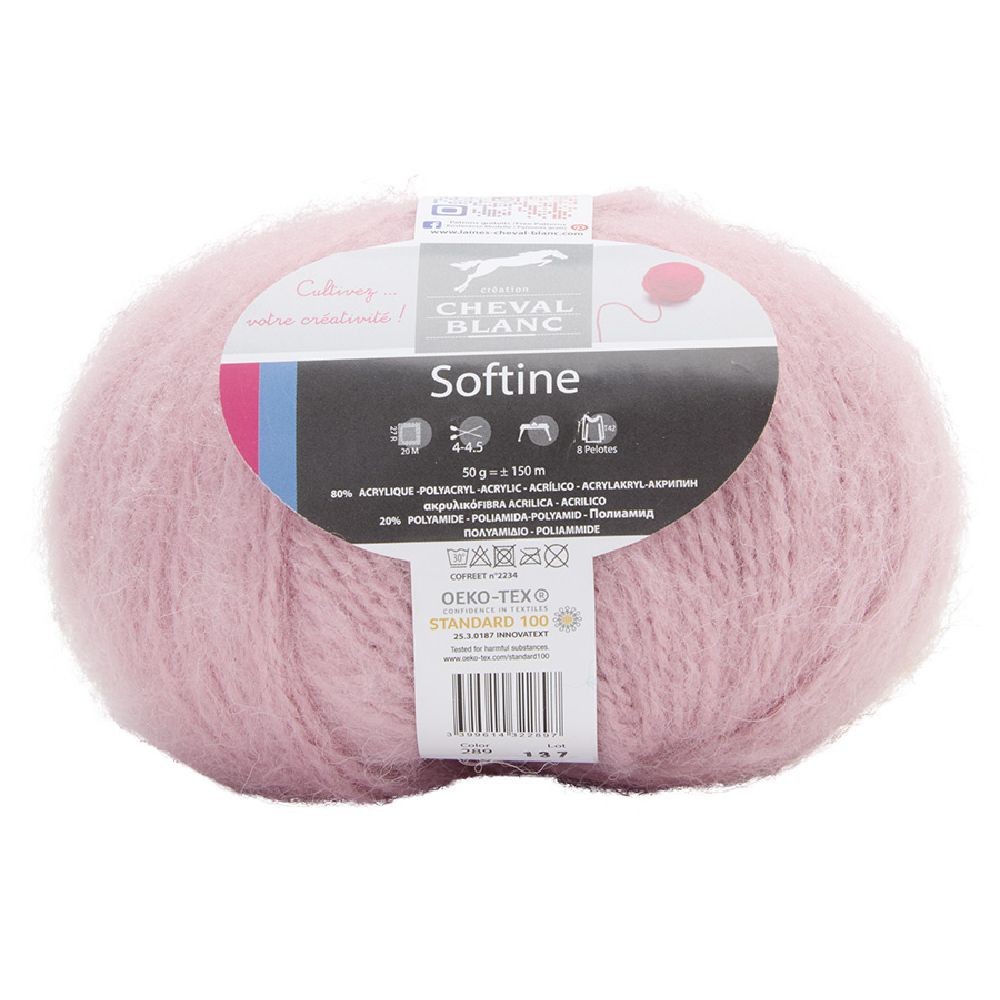fil à tricoter softine rose 50 g (GiFi-573958X)