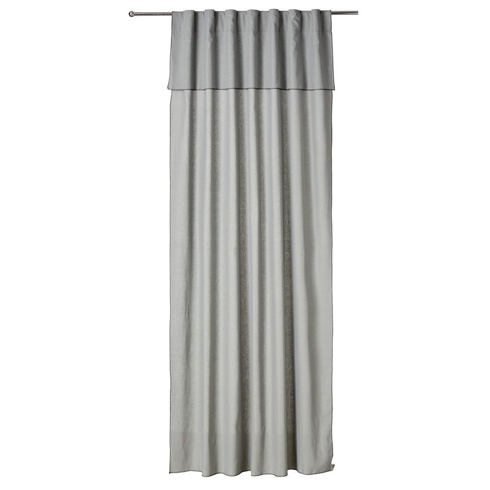 rideau coton gris avec un drappé l140x240 cm (GiFi-574462X)
