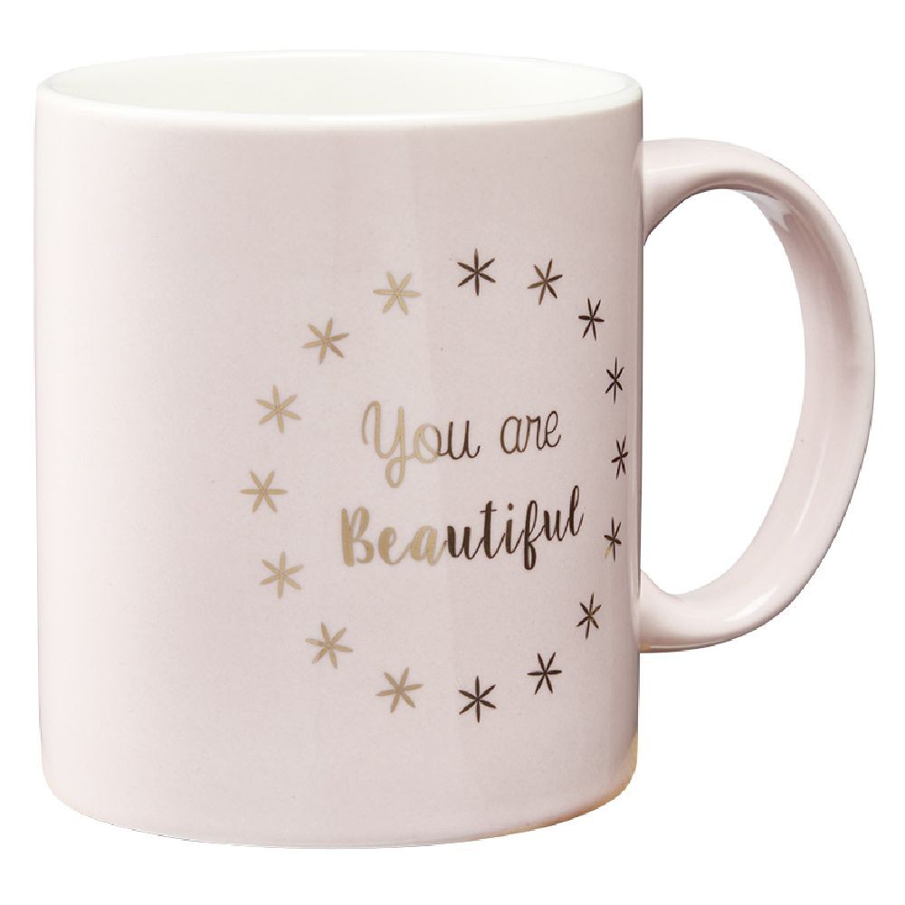 mug inscription you are beautiful rose doré (GiFi-575643X)
