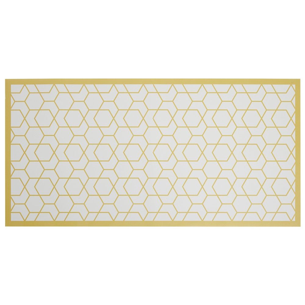 tapis vinyle imprimé graphique jaune l.99 cm (GiFi-575971X)