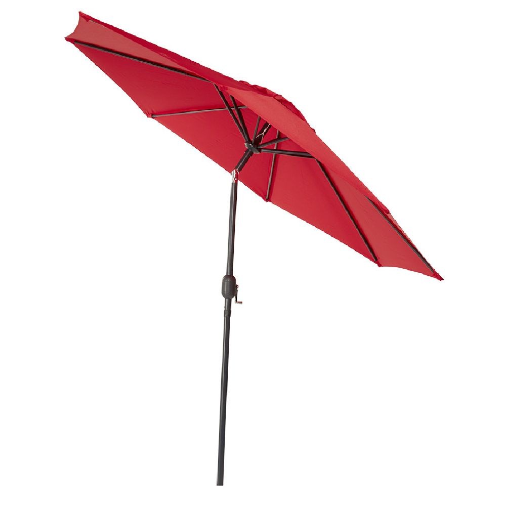parasol de jardin centré java rond inclinable rouge Ø250xh245 cm (GiFi-575978X)