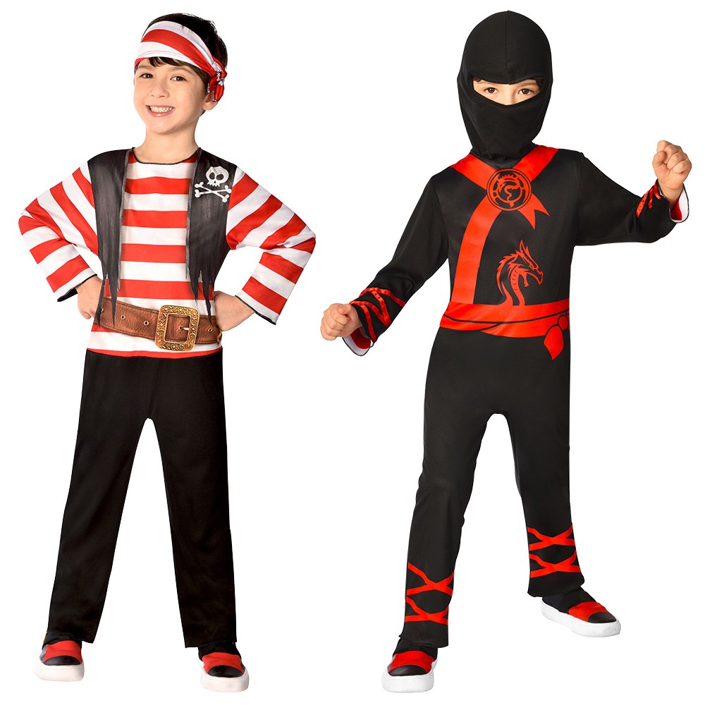déguisement réversible de pirate et de ninja 7/10 ans (GiFi-577079X)