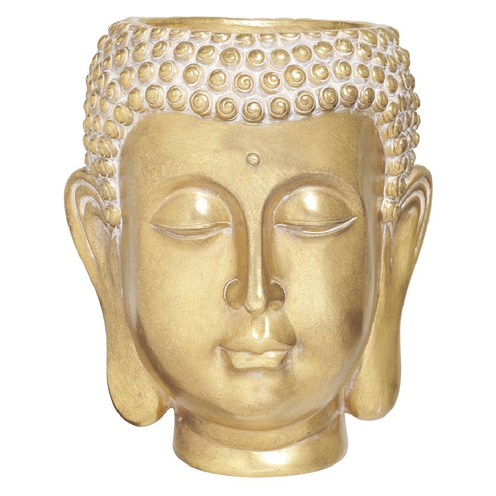pot tête de bouddha en résine doré (GiFi-580317X)