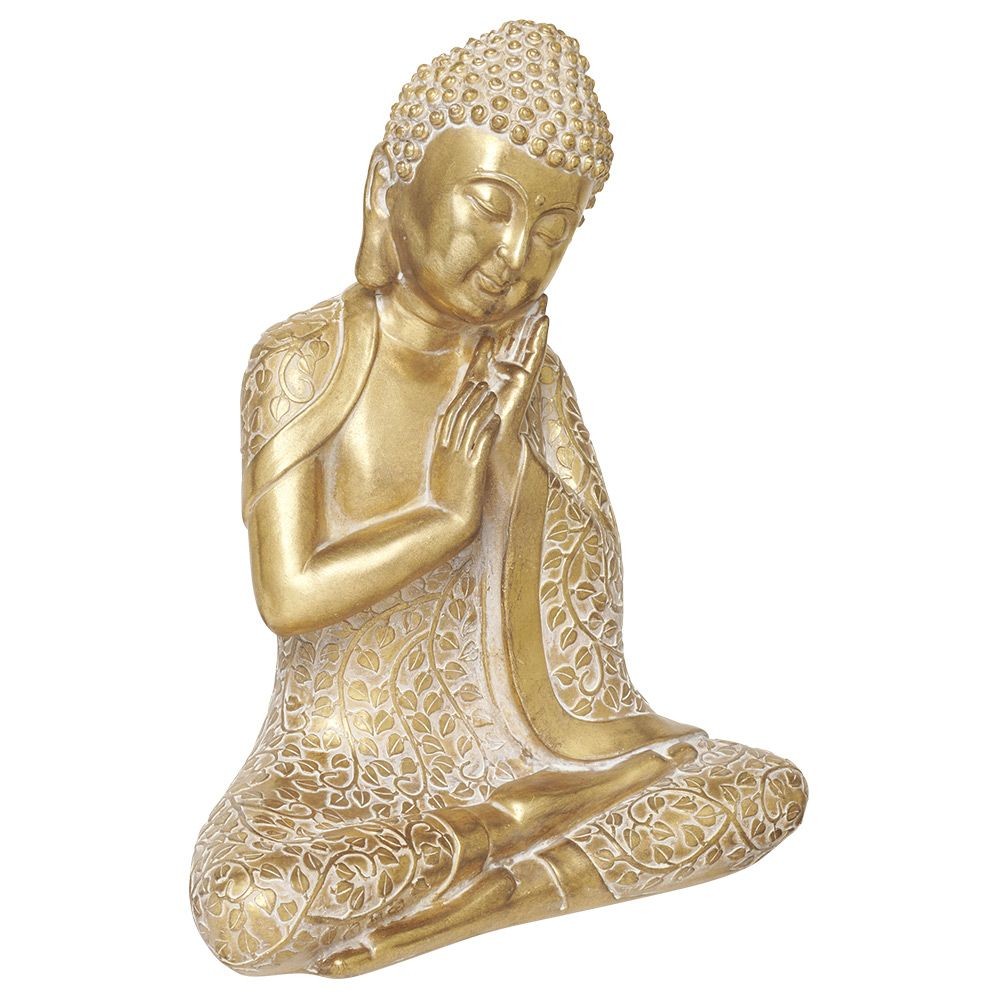 bouddha assis prière résine doré h40,5 cm (GiFi-580321X)