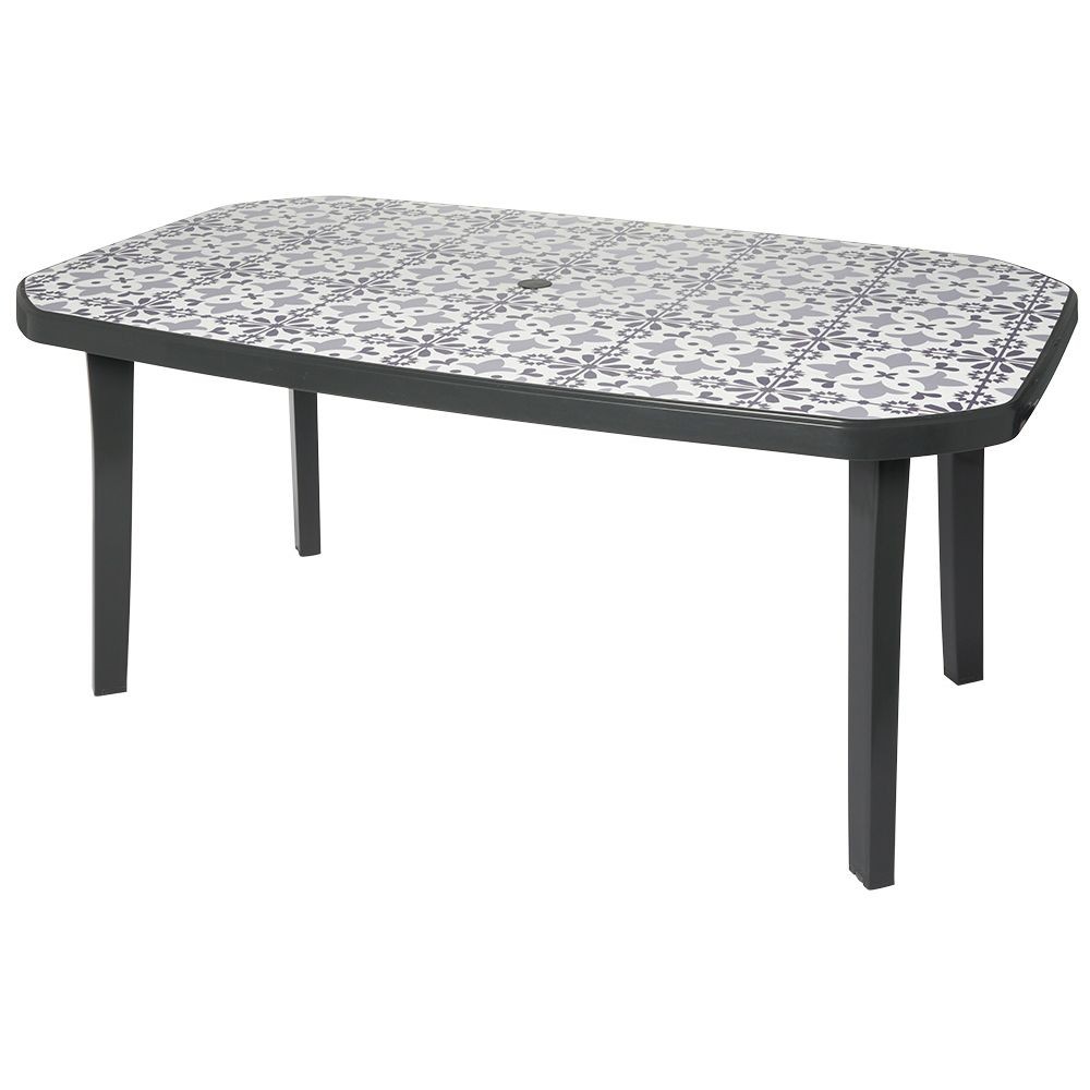 table de jardin paris imprimé carreau de ciment 6/8 personnes (GiFi-580451X)