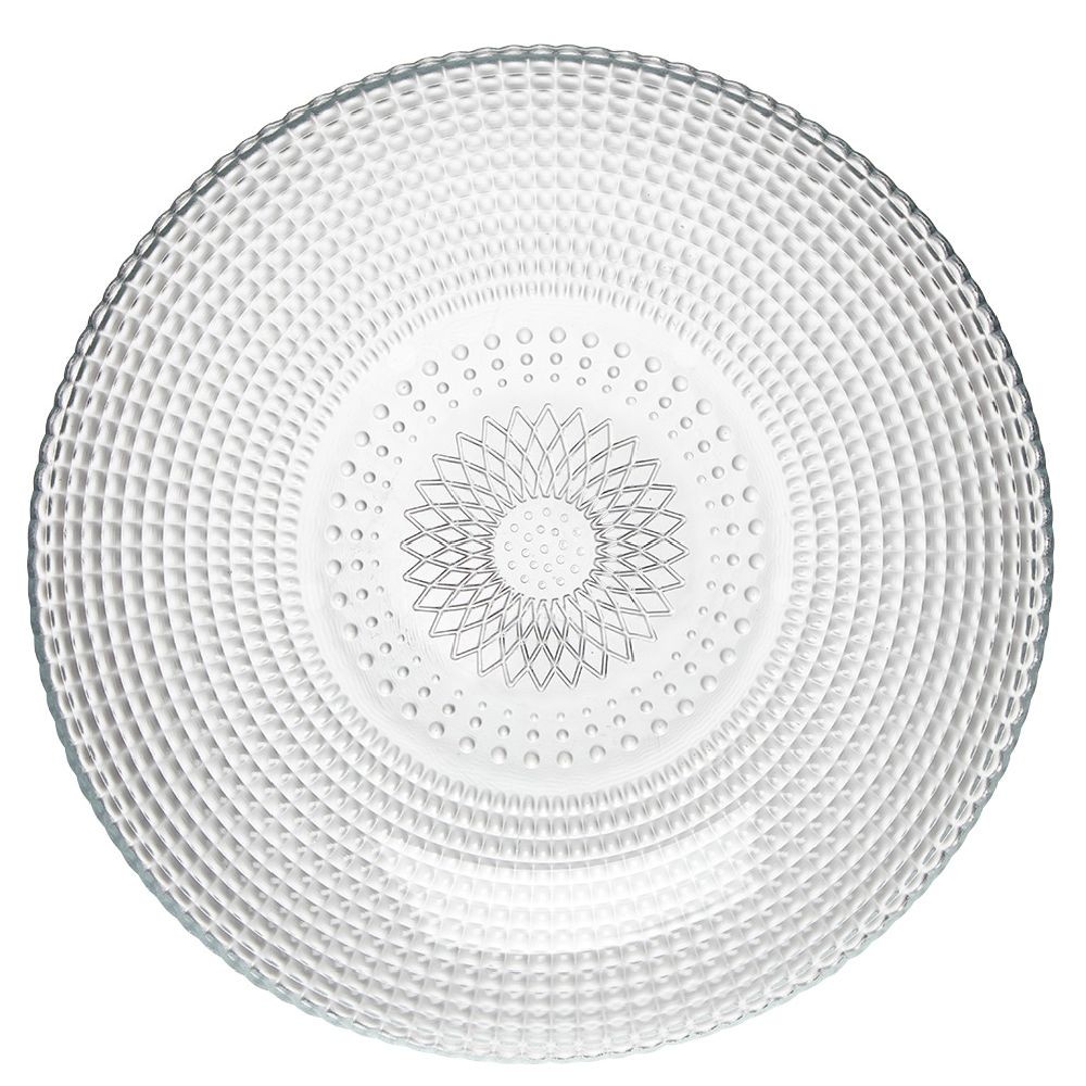 assiette creuse ronde effet relief blanc transparent Ø21 cm (GiFi-581470X)