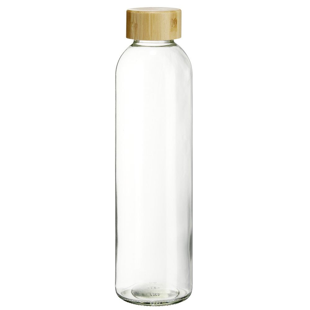 bouteille en verre avec bouchon en bambou 750 ml (GiFi-581943X)